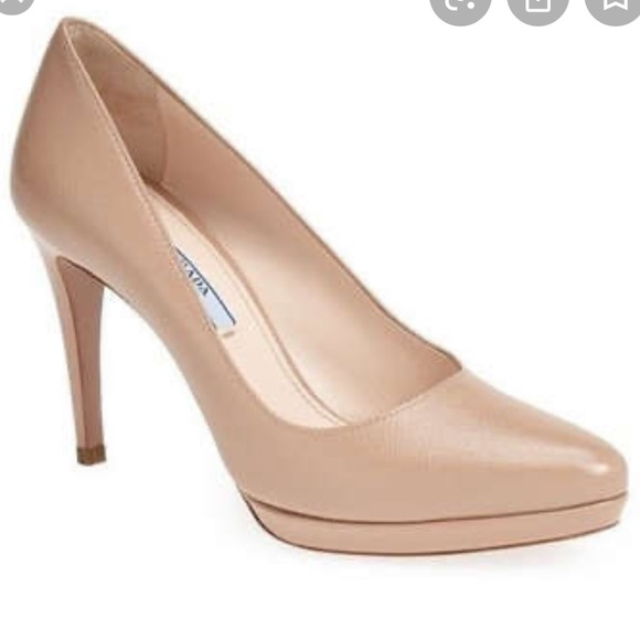 Prada Saffiano Leather Platform Pumps, Size 39.5 - Picture 1 of 16